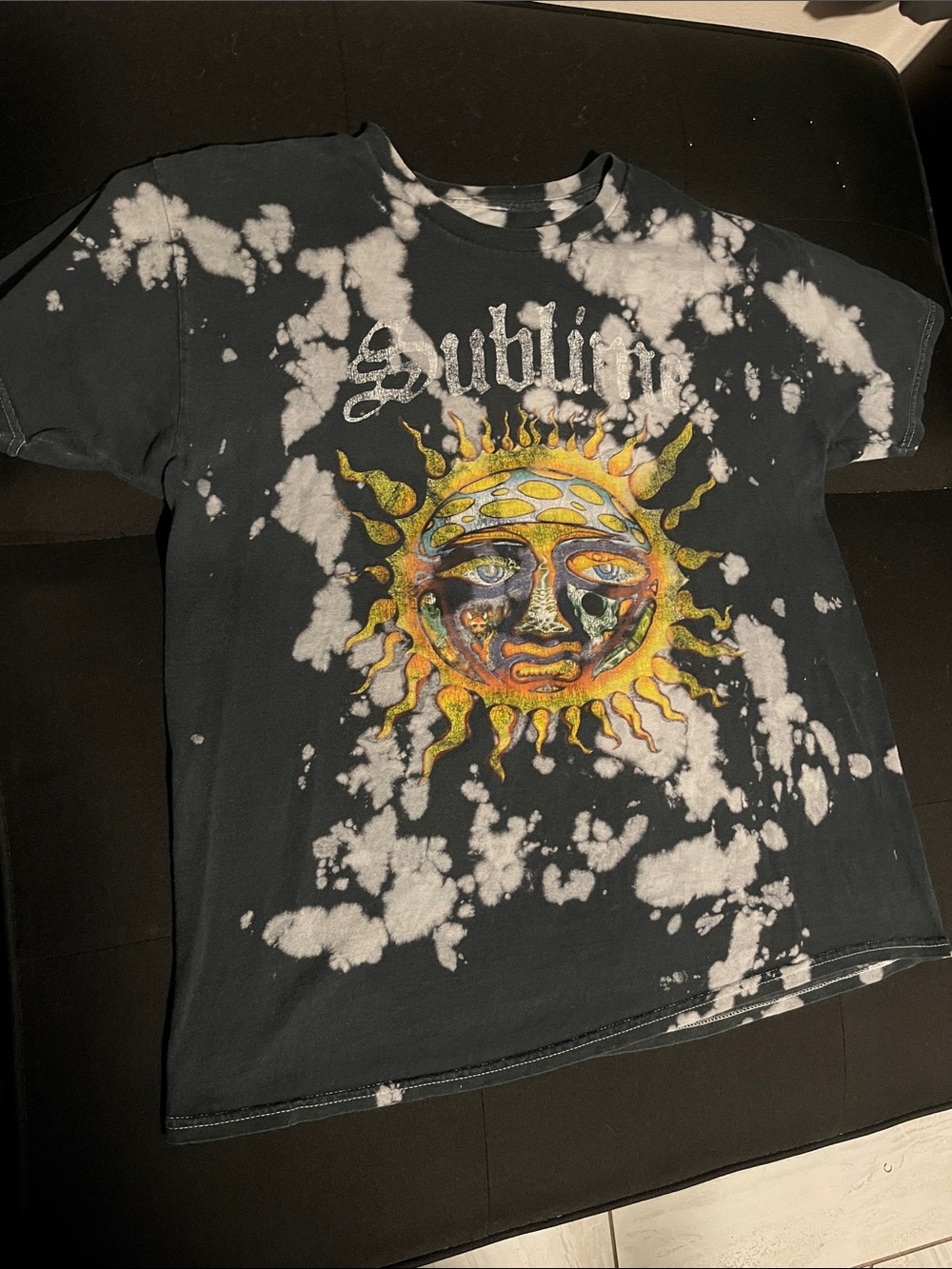 Black Sublime Tie-Dye Sun Graphic Tee - Men